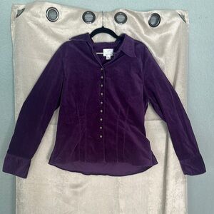 Christopher & Banks vintage Women's Purple Jacket/button up xl cotton spandex